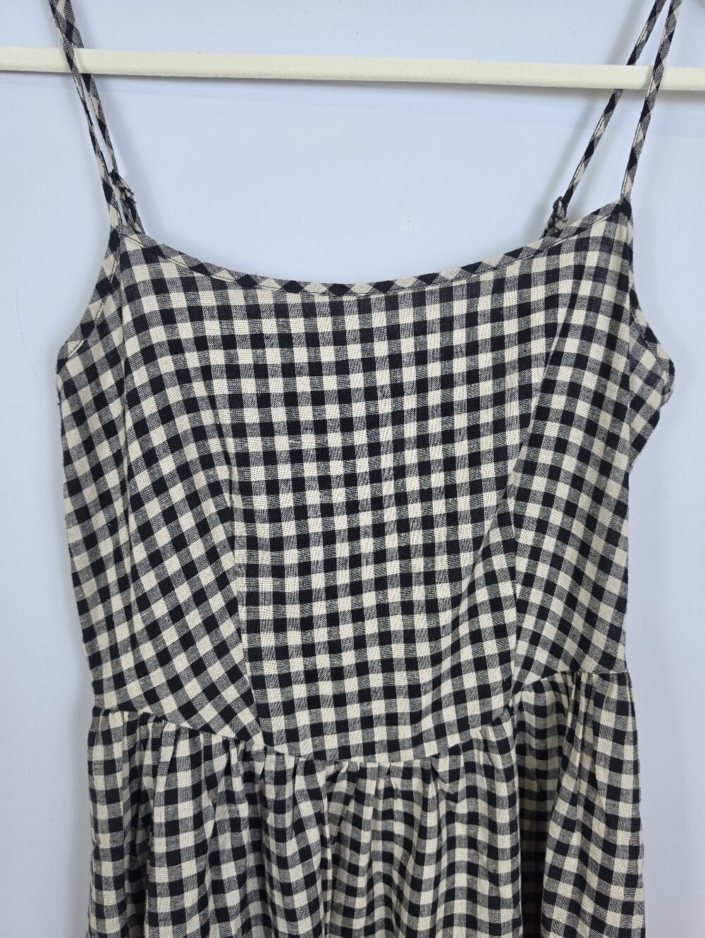 Gap Black and White Gingham Spaghetti-Strap Maxi Dress Size XS NWT - Picture 3 of 14